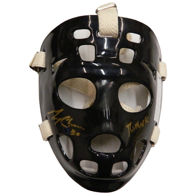GERRY CHEEVERS Signed Throwback Black Hockey Goalie Mask w/The Mask – SCHWARTZ