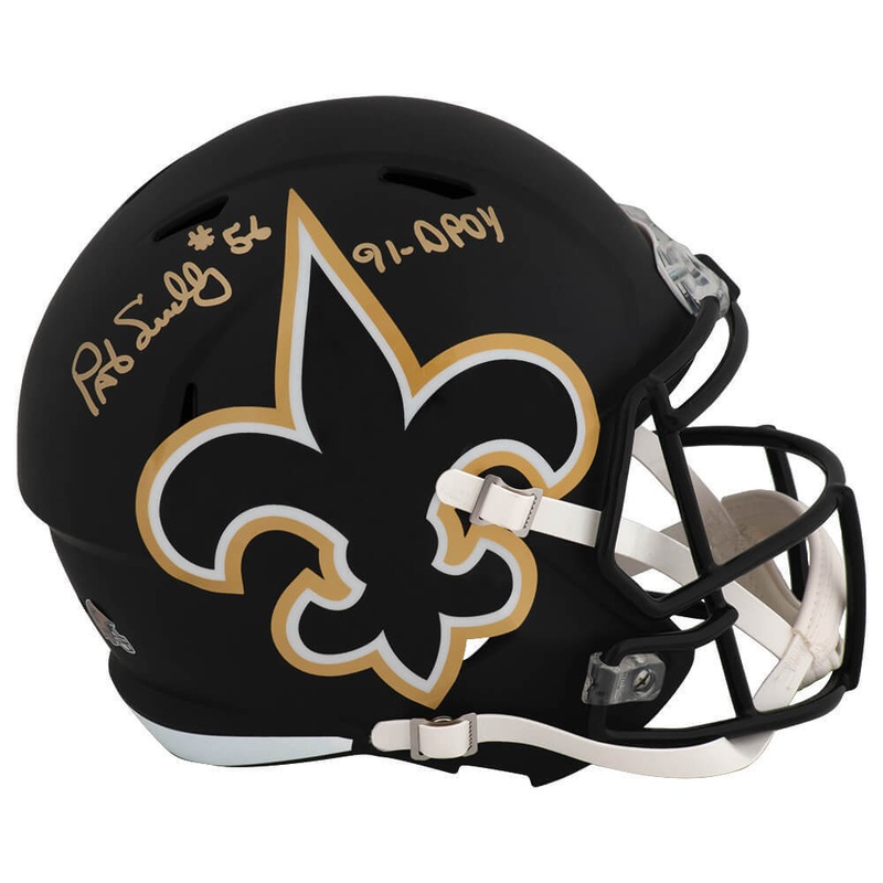 Pat Swilling Signed Saints AMP Riddell Full Size Replica Helmet w/DPOY -(SS COA)