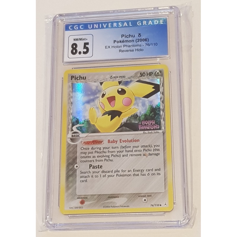 Pokemon Ex Holon Phantoms Pichu #76/110 CGC 8.5 Reverse Holo Trading Card