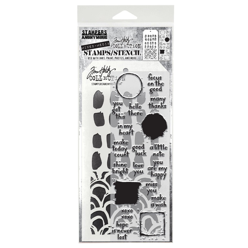 Stampers Anonymous Note Quotes Tim Holtz Clear Stamp and Stencil
