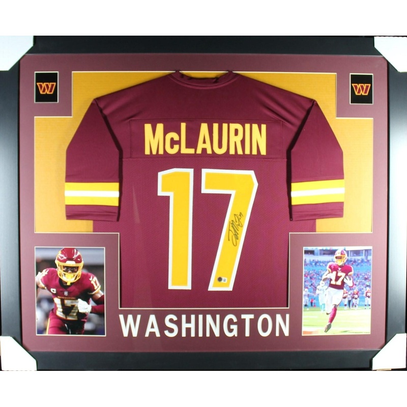 Terry McLaurin Signed Washington Commanders 35×43 Framed Jersey (Beckett)