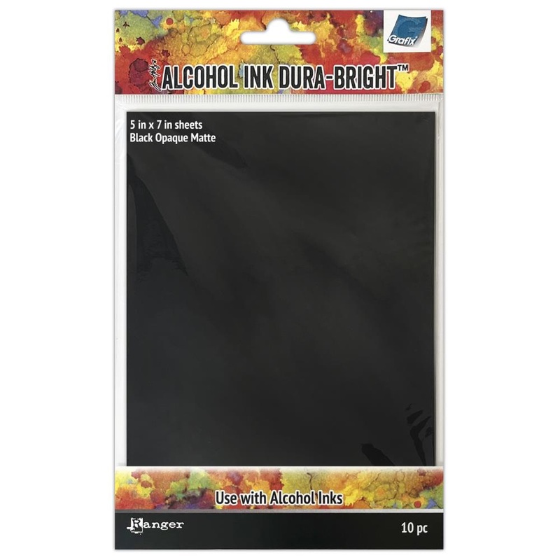 Tim Holtz Alcohol Ink Dura-Bright 5X7 10/Pkg Black Opaque Matte
