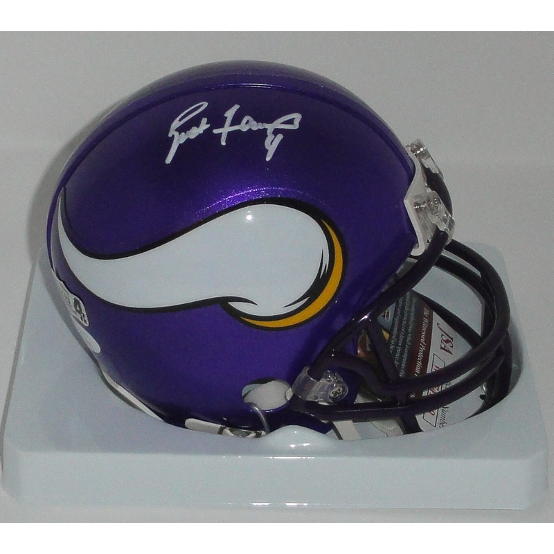Vikings Hall of Famer BRETT FAVRE Signed Riddell Mini Helmet AUTO – JSA