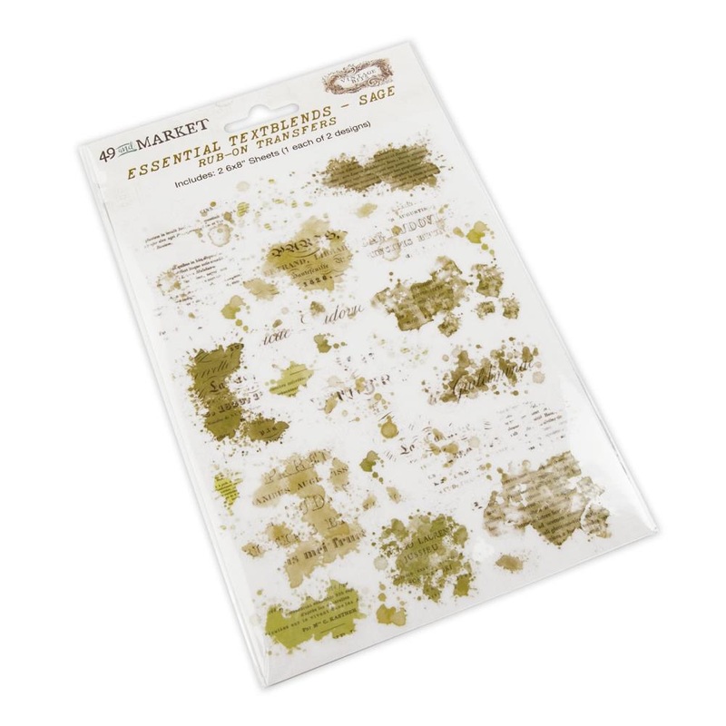 49 And Market Essential Textblends Rub-Ons 6X8 2/Pkg Sage