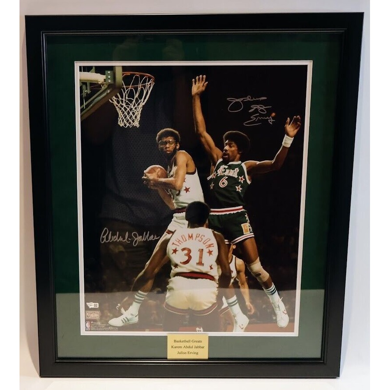 Basketball Greats Kareem & Julius Erving 27×23 Autographed Photo – Fanatics COA