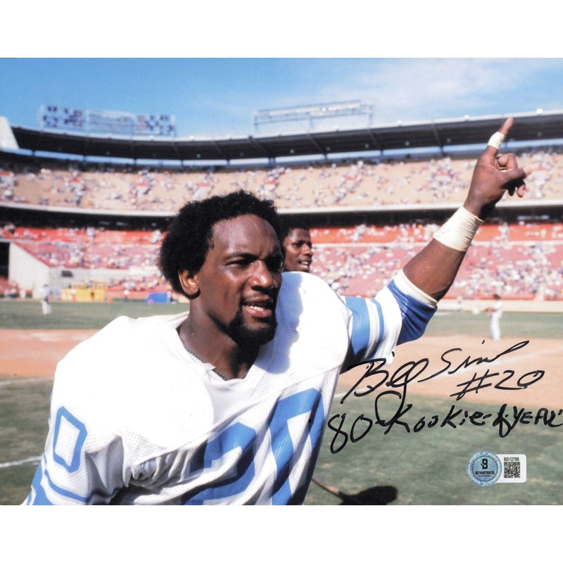 Billy Sims Autographed 8×10 Photo Lions 80 Rookie of Year Beckett QR #BS12788