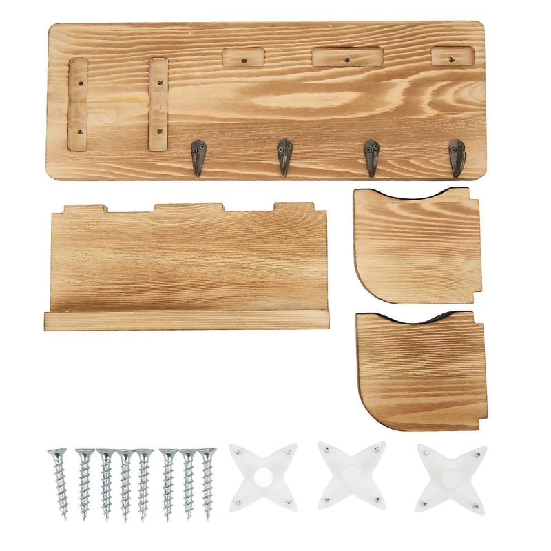 Guitars Wall Mount Bracket Punch Free Guitar Holder with Hook Board Wooden Shelf
