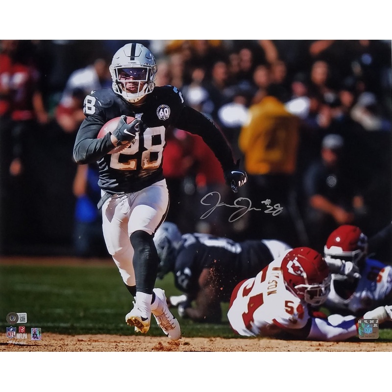 Josh Jacobs Autographed Las Vegas Oakland Raiders 16×20 Beckett Witnessed #2