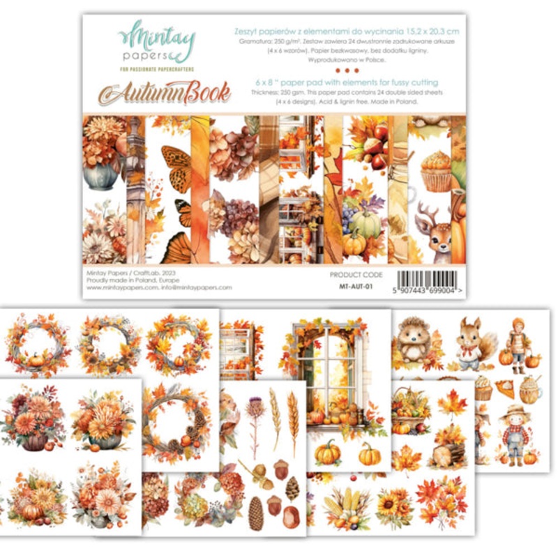 Mintay Papers – 6 X 8 BOOK – ELEMENTS FOR PRECISE CUTTING – AUTUMN