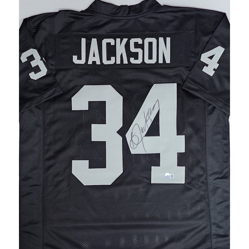 Oakland Raiders Legend BO JACKSON Signed Custom Replica Black Jersey AUTO – BAS
