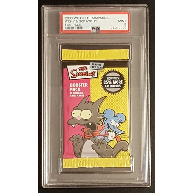 Simpsons TCG PSA 9 Sealed Trading Card Booster Pack (Itchy and Scratchy)