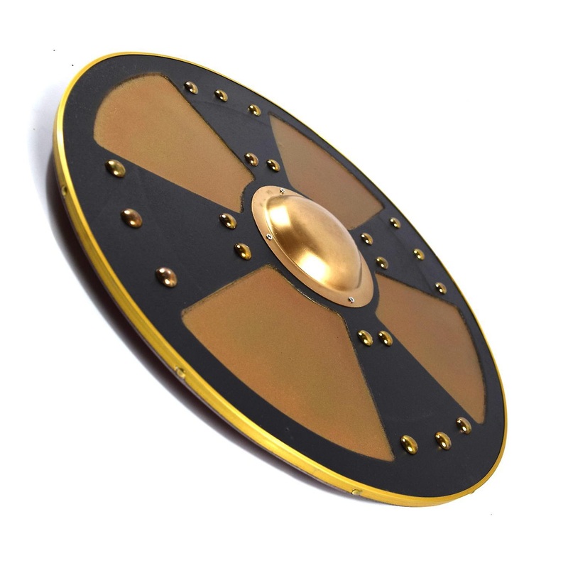 Svalinn Gold  Medieval Viking Wooden Carved Shield SWE107