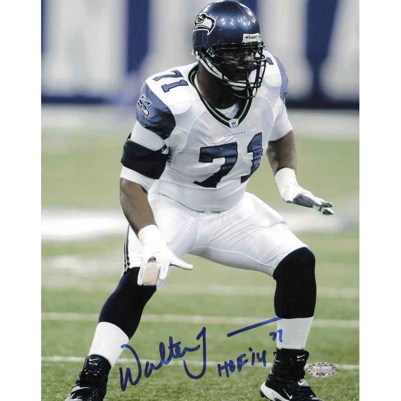 Walter Jones Autographed 8×10 Photo Seattle Seahawks HOF 14 MCS Holo #63287