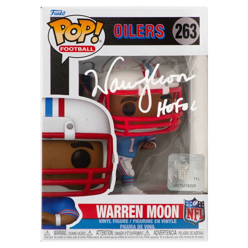 Warren Moon Signed Houston Oilers Warren Moon Funko Pop Doll #263 w/HOF (SS COA)