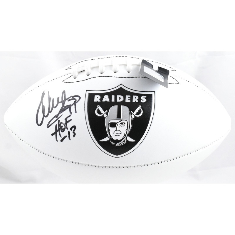 Warren Sapp Autographed Raiders Logo Football HOF – Beckett W Hologram