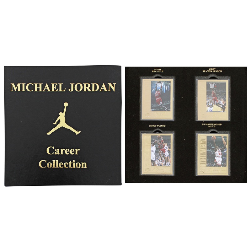 1996 Upper Deck Michael Jordan Career Collection 4 Card Set #’d 10000 22 Kt Gold