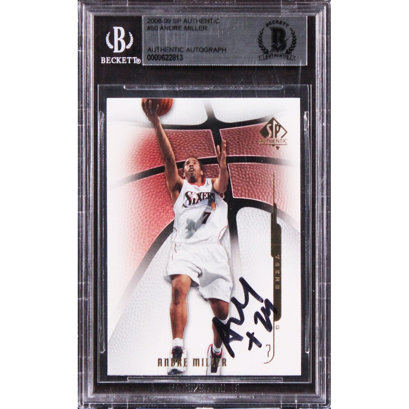 76ers Andre Miller Authentic Signed 2008 SP Authentic #50 Card BAS Slabbed