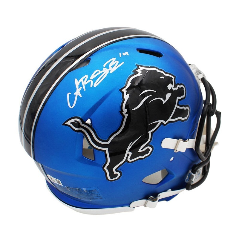 Amon-Ra St. Brown Signed Lions Speed Authentic Alternate 2024 Dark Blue Helmet
