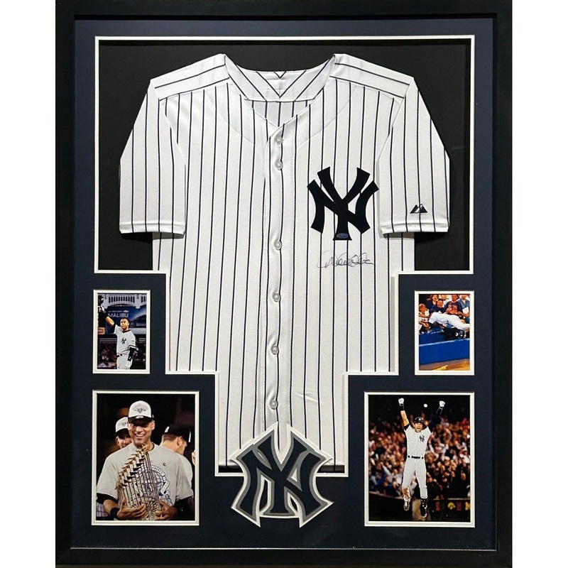Derek Jeter Autographed Signed Framed NY Yankees Front Jersey STEINER