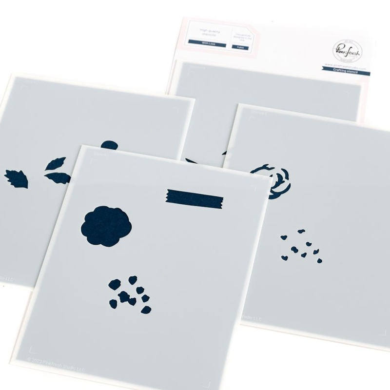 Pinkfresh Studio Stencils 4.25X5.25 4/Pkg With Love Layering