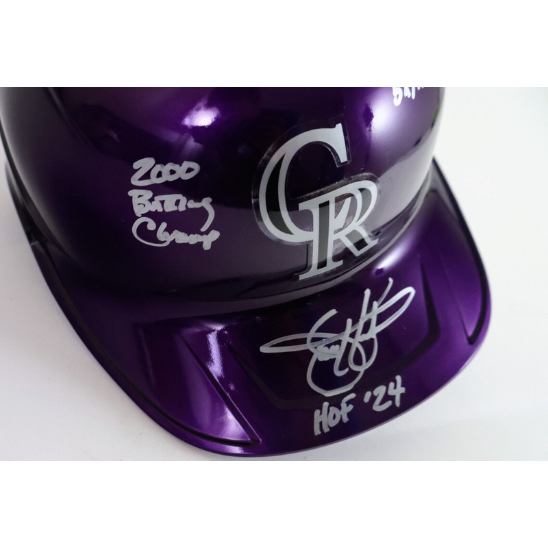 Todd Helton Signed Rockies Helmet 3 Inscriptions – Tri-Star COA