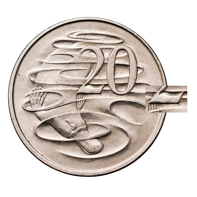 Australia 1966 20c Wavy ‘2’ about Uncirculated Coin