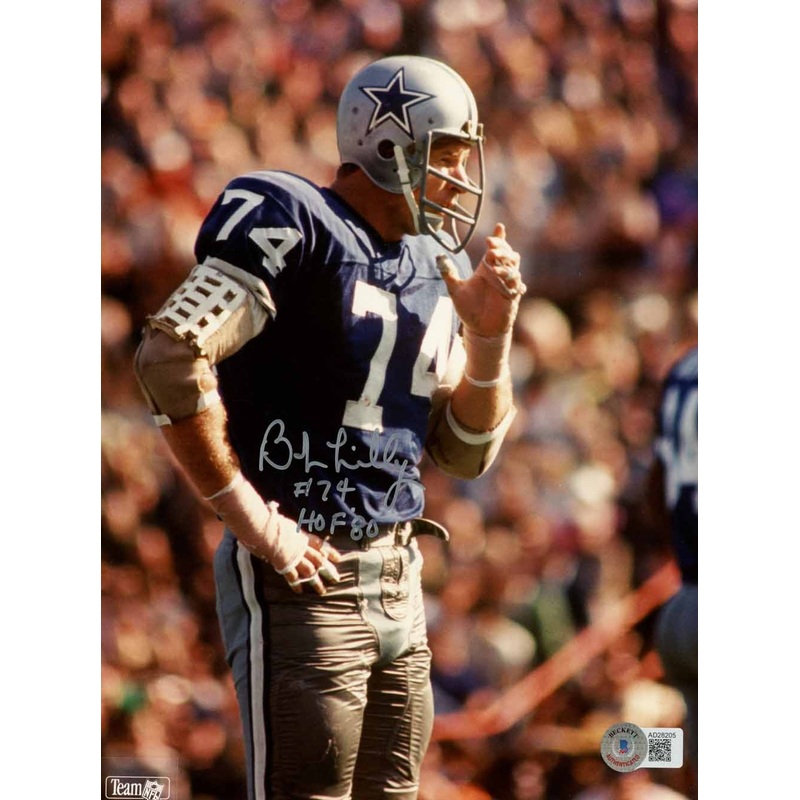 Bob Lilly Autographed/Signed Dallas Cowboys 8×10 Photo HOF Beckett 50473
