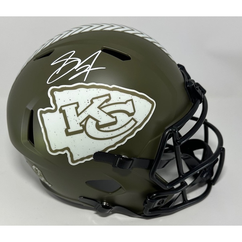 Chiefs SKYY MOORE Signed Riddell Full Size SALUTE Replica Speed Helmet AUTO BAS