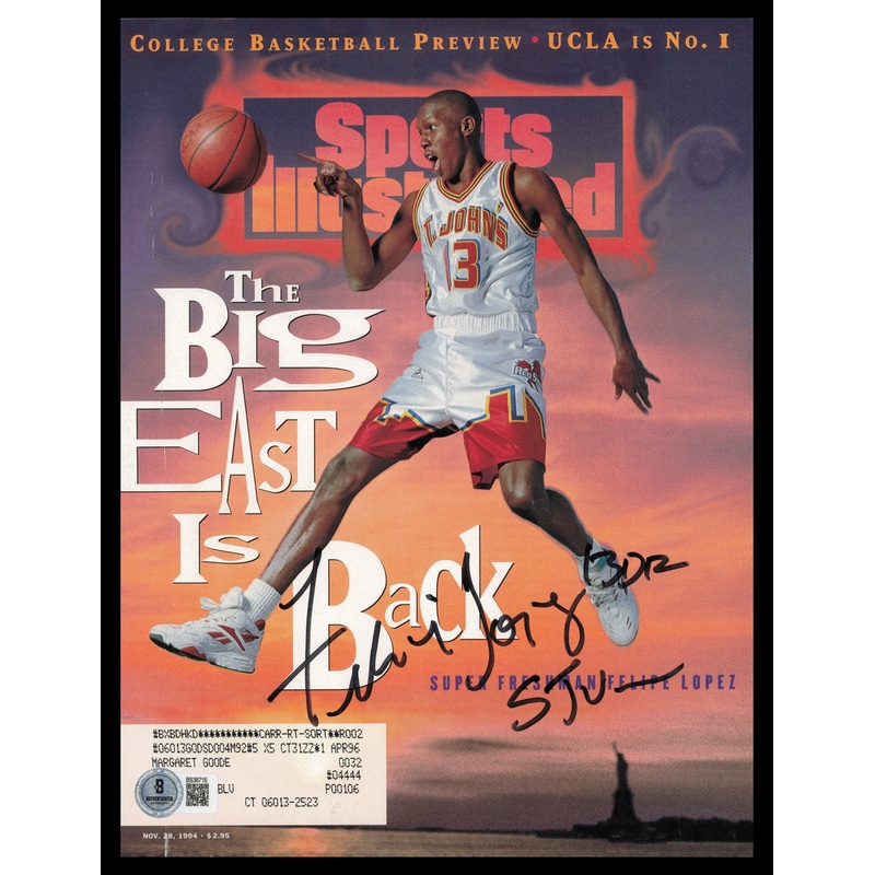 Felipe Lopez Autographed Sports Illustrated Cover St. Johns Beckett QR #BS36715