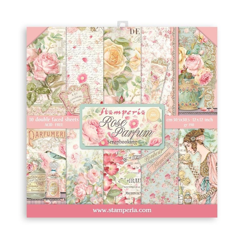 Stamperia Double-Sided Paper Pad 12X12 10/Pkg Rose Parfum, 10 Designs/1 Each