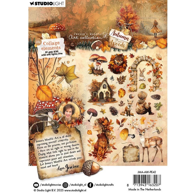 Studio Light Paper Elements 35 Collage Elements Autumn In The Woods 35 Pieces
