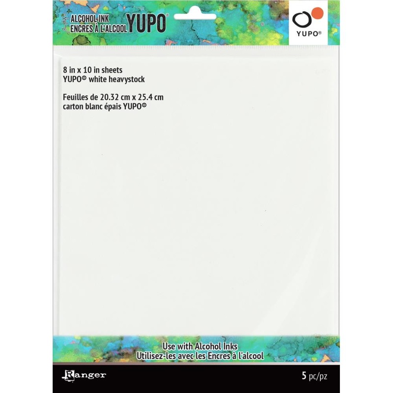 Tim Holtz Alcohol Ink White Yupo Paper 144lb 5/Pkg – 8 X 10