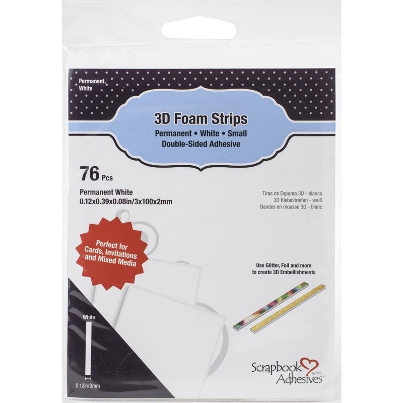 White 3D Foam Strips 76/Pkg