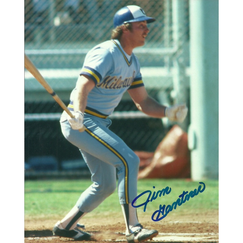 1976-92 Milwaukee Brewers JIM GANTNER Signed 8×10 Photo #5 AUTO World Series