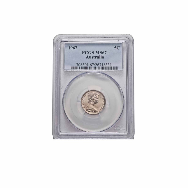 Australia 1967 5c PCGS MS67 (Gem Uncirculated)