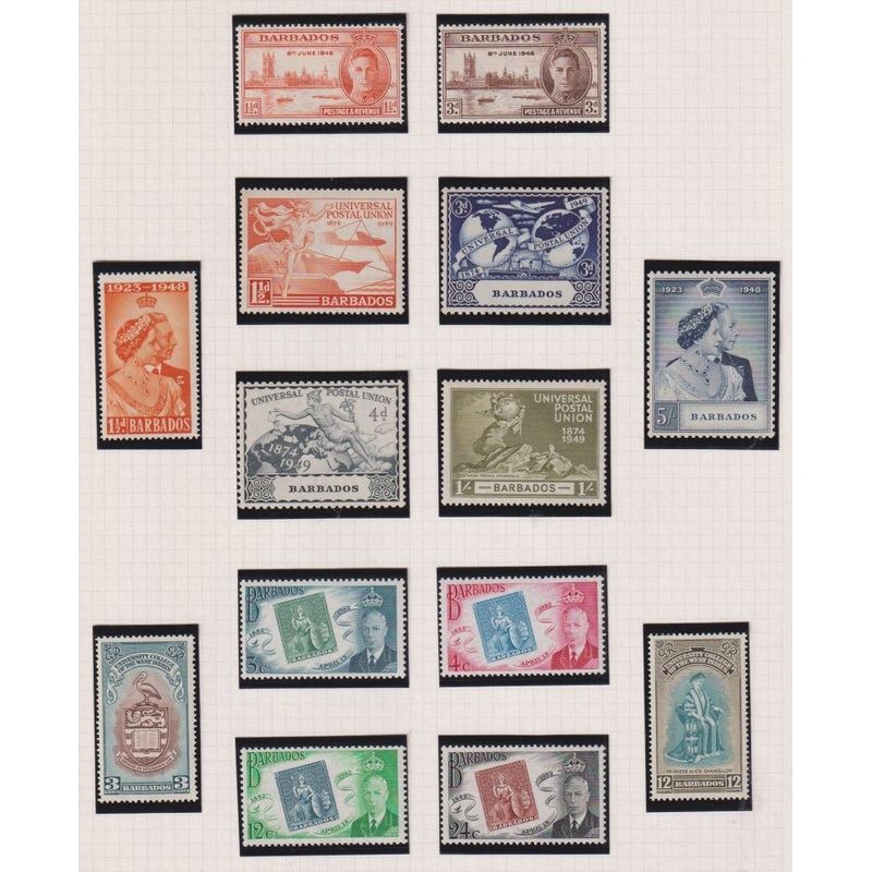 BARBADOS 1946-49 RSW & COMMEM SETS SUPERB UNMOUNTED MINT