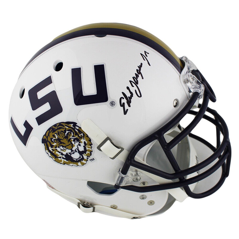 Ed Orgeron Signed LSU Tigers Schutt Authentic White NCAA Helmet