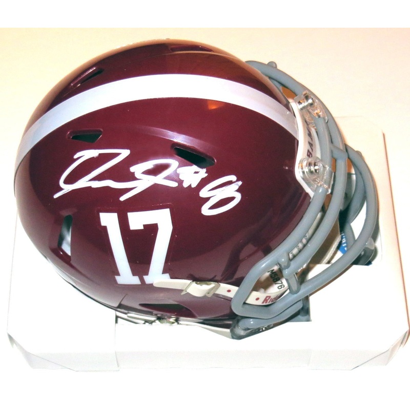 Josh Jacobs Autographed Alabama Crimson Tide Mini Helmet Beckett Witnessed