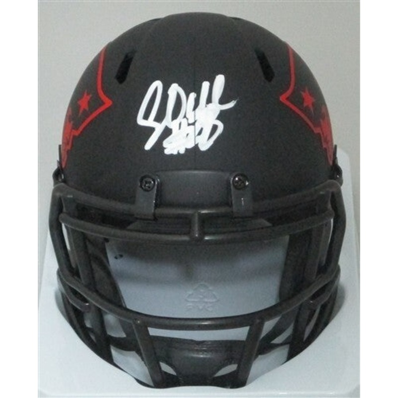 New England Patriots COREY DILLON Signed Riddell ECLIPSE Mini Helmet AUTO –