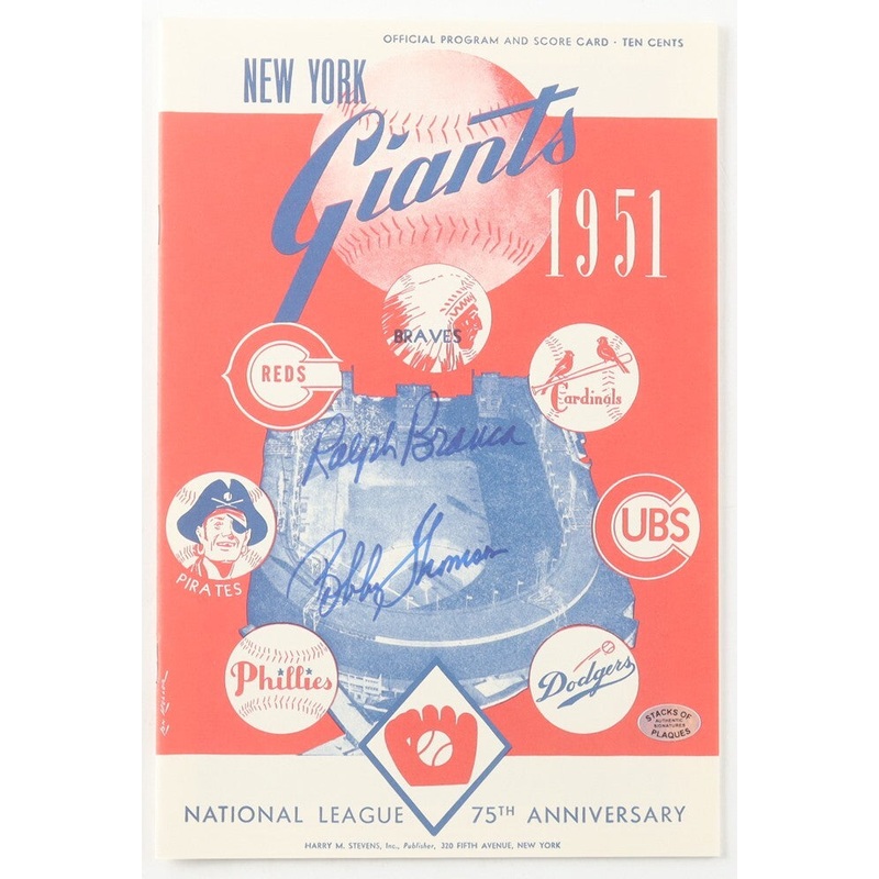 Ralph Branca & Bobby Thomson Signed The Shot Heard ‘Round the World Scorecard