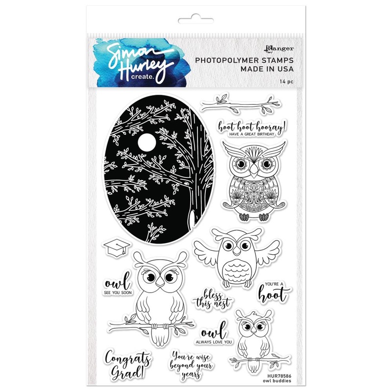 Simon Hurley create. Clear Stamps 6X9 Owl Buddies