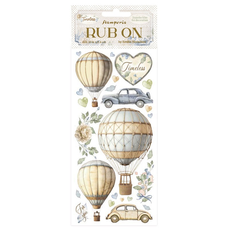 Stamperia Timeless Rub-On 4×8,5 Inch Air Balloons