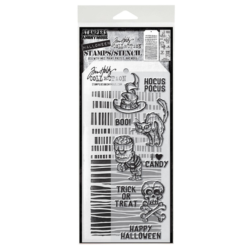 Stampers Anonymous Media #30 Tim Holtz Clear Stamp and Stencil