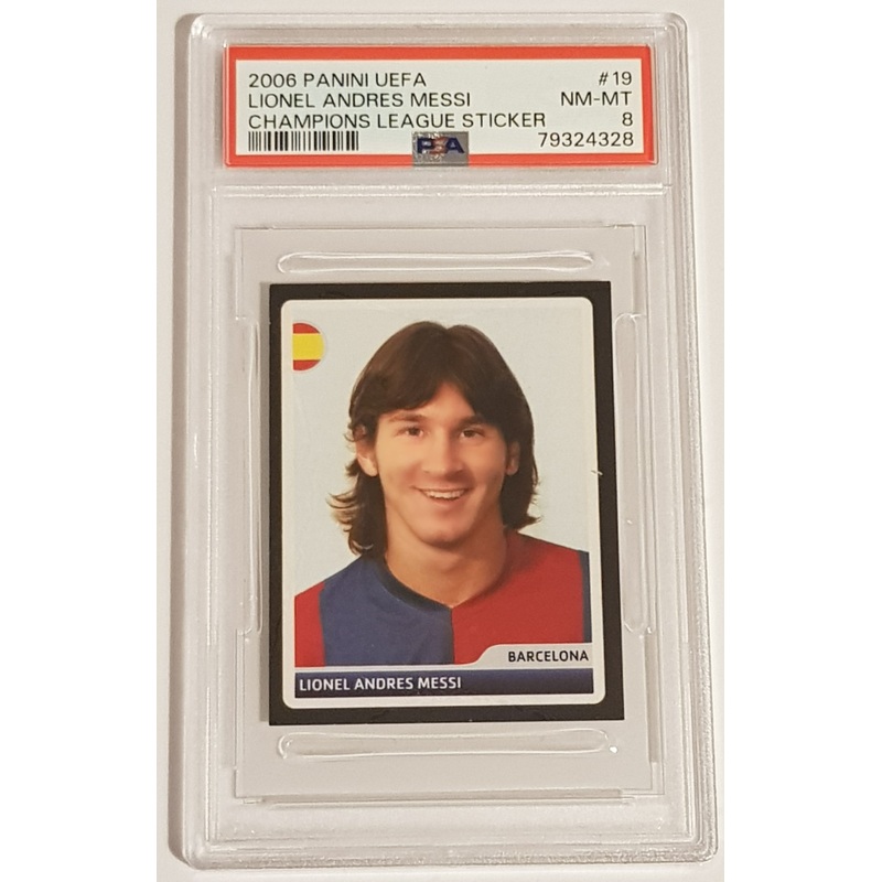 2006 Panini UEFA Champions League Lionel Messi #19 PSA 8 Sticker