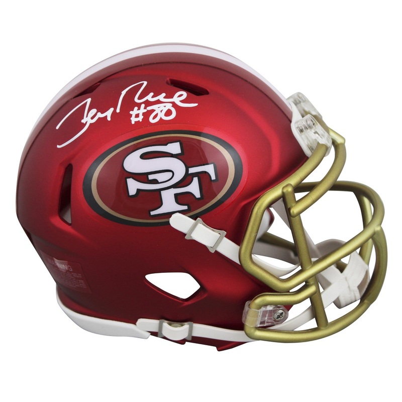 49ers Jerry Rice Authentic Signed Alternate Blaze Speed Mini Helmet Fanatics