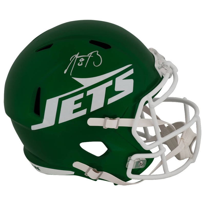 Aaron Rodgers Signed Jets 2024 Green Riddell F/S Replica Helmet – (FANATICS COA)