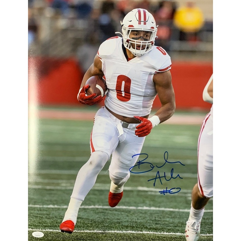 Badgers Running Back BRAELON ALLEN Signed Wisconsin 16×20 photo #2 AUTO – JSA