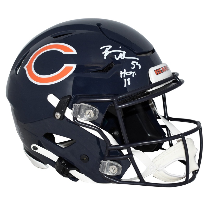 BRIAN URLACHER SIGNED CHICAGO BEARS AUTHENTIC SPEEDFLEX HELMET W/ HOF 18