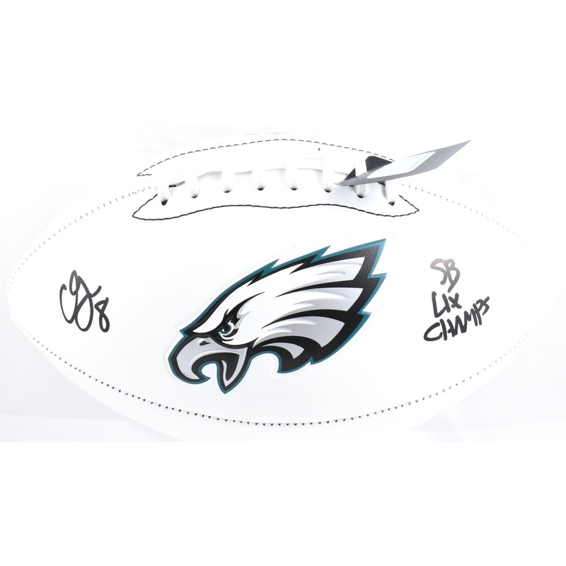 CJ Gardner-Johnson Autographed Eagles Logo Football SB Champs Beckett W Hologram
