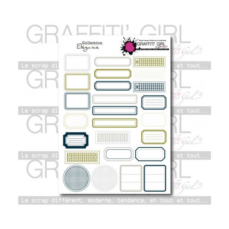 Graffiti Girl die cut tags Elgance